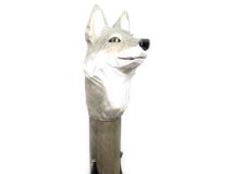 3-D Carved Wolf Hiking Stick Mushroom Hunting Staff