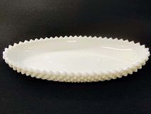 Westmoreland EH74 English Hobnail 12" Oval Milk Glass Celery Dish 1950's Era