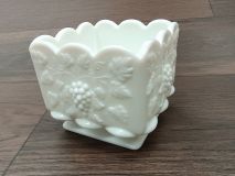 Vintage Westmoreland 4-1/2" Square Paneled Grape Window Planter 1950 - 1970's Era