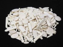 Off White Natural Assorted Sizes and Shapes of Buffalo Bone Beads by the Kilo apx 1600 pieces 