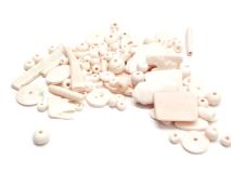 Off White Natural Assorted Sizes and Shapes of Buffalo Bone Beads by the LB apx 650 pieces 