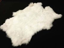White Rabbit Skin Hide Fur Tanned Pelts Jumbo 13"L x 11"W.