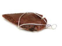 Wire Wrapped Knapped Agate Stone Arrowhead Pendant 1" to 1 1/2"