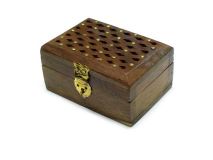Vented Wood Treasure Chest Trinket Ring Jewelry Box