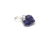 Amethyst Quartz Pendant 5/8" With Silver Foiling And Bail #AM14
