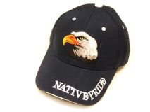 Baseball Hat Embroidered Native Pride And Bald Eagle Hat 01 (Blue)