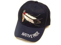 Baseball Cap Embroidered Native Pride And Eagle Feather Hat 03 (Blue)