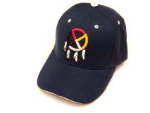 Baseball Hat Embroidered Four Directions Hat 09 (Blue)
