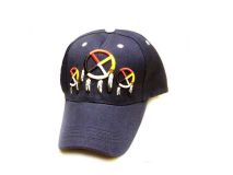 Baseball Hat Embroidered Four Directions Hat 10 (Blue)