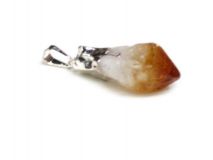 Citrine Quartz Pendant 1" With Silver Foiling And Bail #CT10