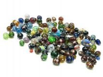 Fancy Glass Beads Assorted Size Mix Apx 1 LB 90-110 Beads
