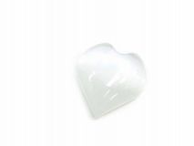 Selenite Stone Hearts Apx 1 1/2" Sm