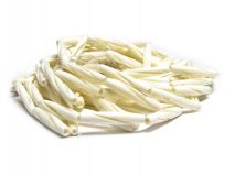 White 1 1/2" Fluted Bone Hairpipe Beads By The Bag Of 100
