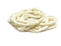 White 1" Fluted Bone Hairpipe Beads By the Bag of 100