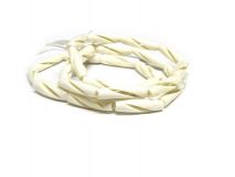 White 1" Fluted Bone Hairpipe Beads By the Strand of 25 Beads