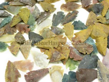 NEW GREAT SIZE 2 1/2" 10 HAND KNAPPED  AGATE ARROWHEAD   1 3/4" 