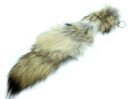 Natural Coyote  tail keychain